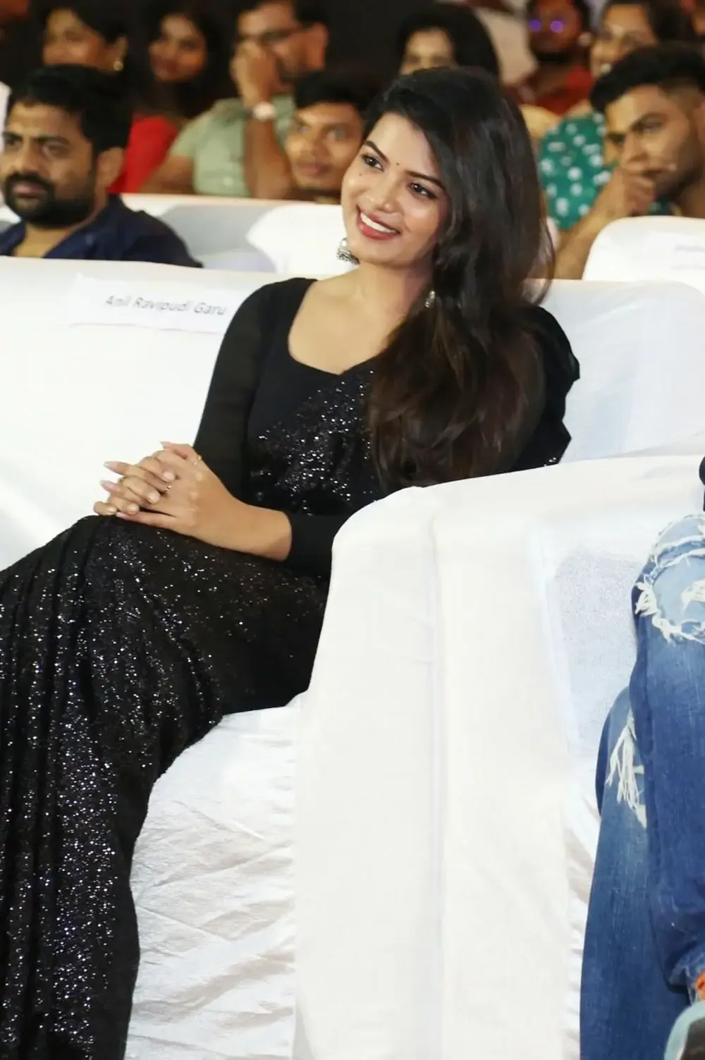 TELUGU ACTRESS GOLDIE NISSY IN BLACK SAREE AT CHANGURE BANGARU RAJA MOVIE 7